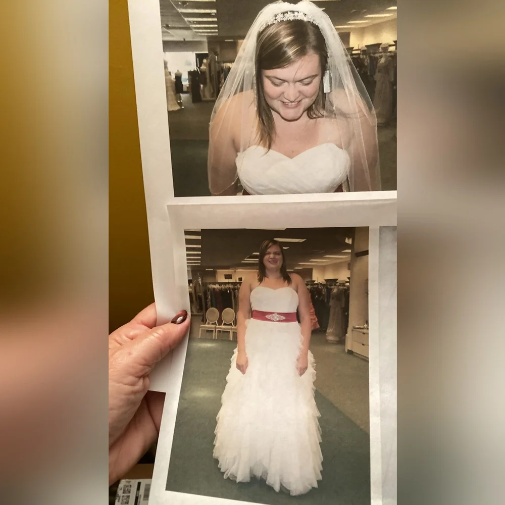 White Wedding Dress and Veil - Picture 3 of 6